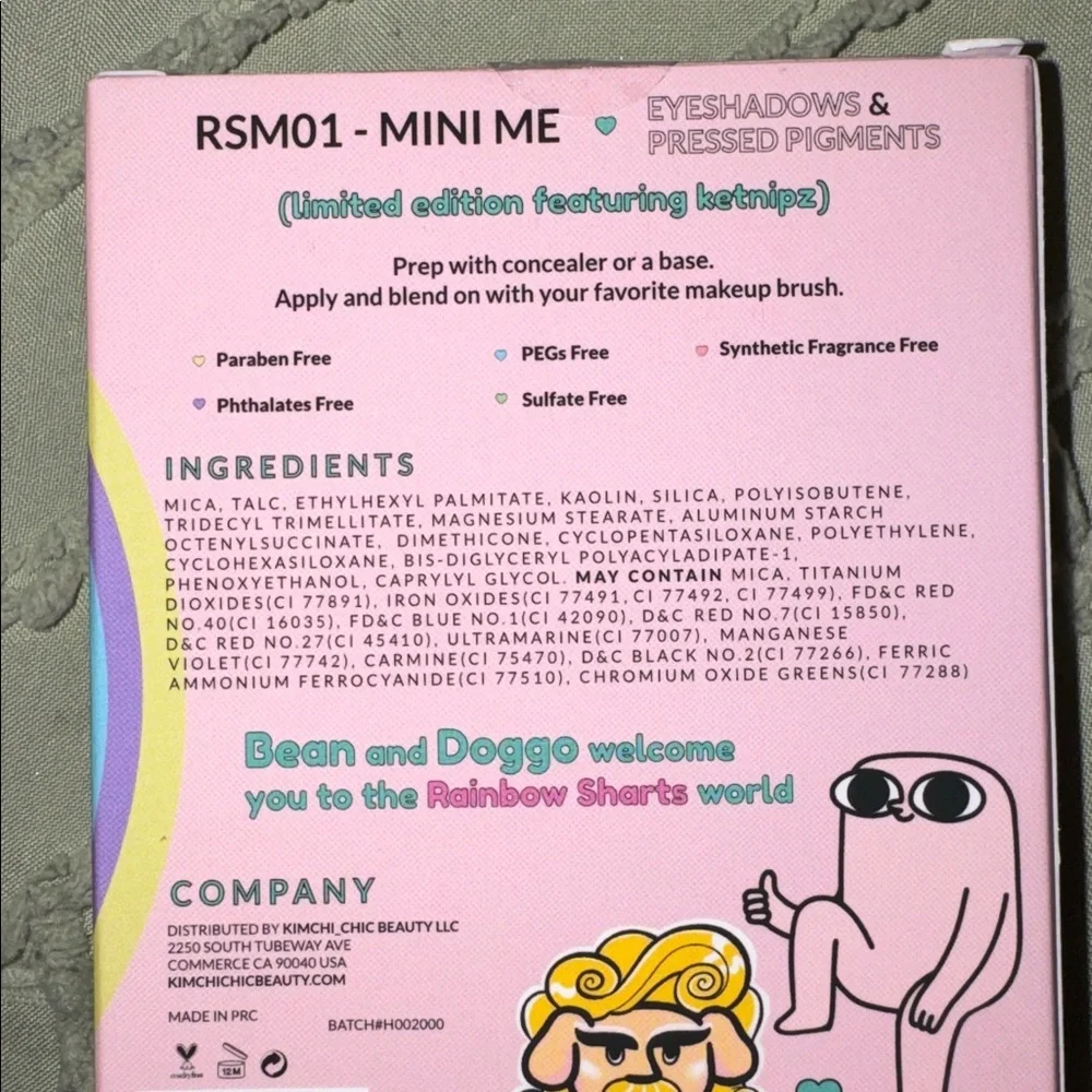 NIP Kimchi Chic Ketnipz Rainbow Sharts Mini Me Eyeshadow Pressed Pigment Palette